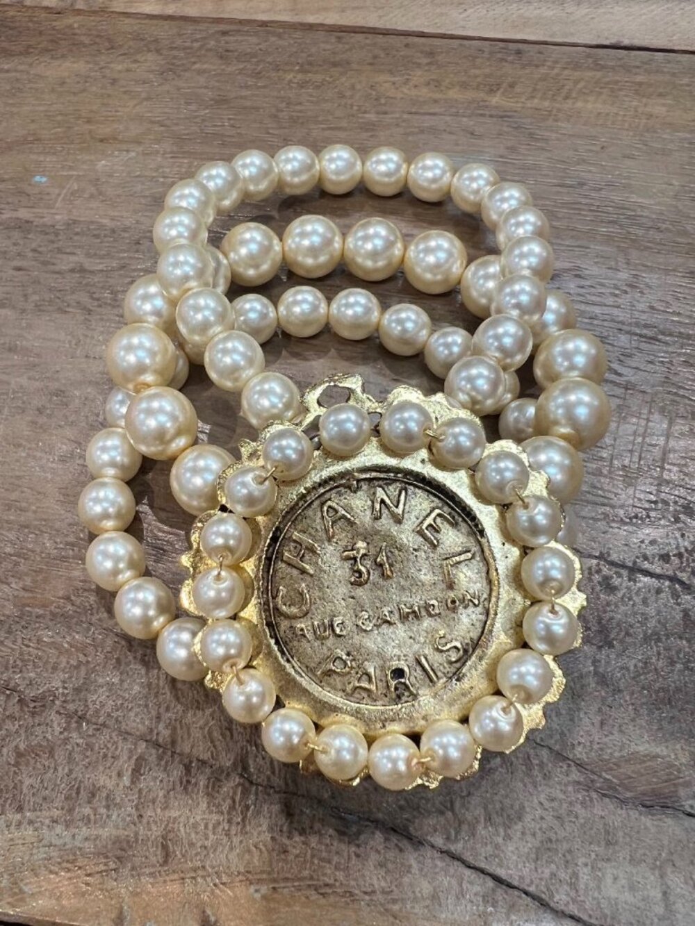 YOCHI Pearl & Gold Vintage Designer Inspired Coin